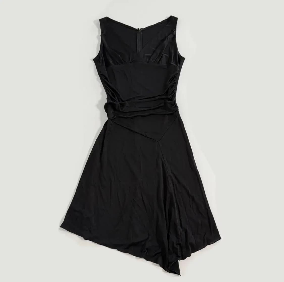 빈티지 블랙 드레이핑 원피스 큐빈 파우닝 ayadz 페어리 아카이브 상품이미지1