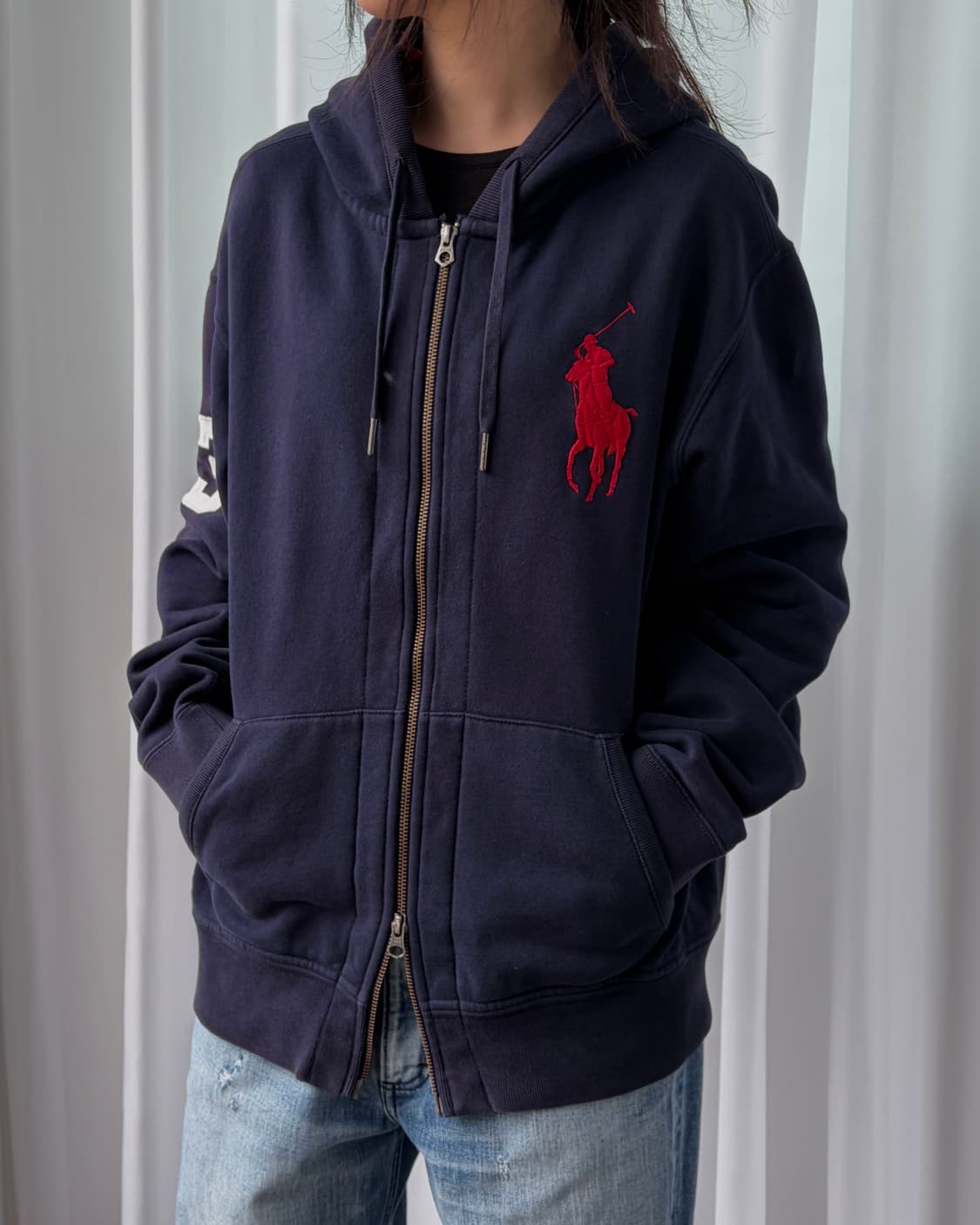 [L]폴로 랄프로렌 빅포니 치프키프 기모 후드 집업 navy 상품이미지3