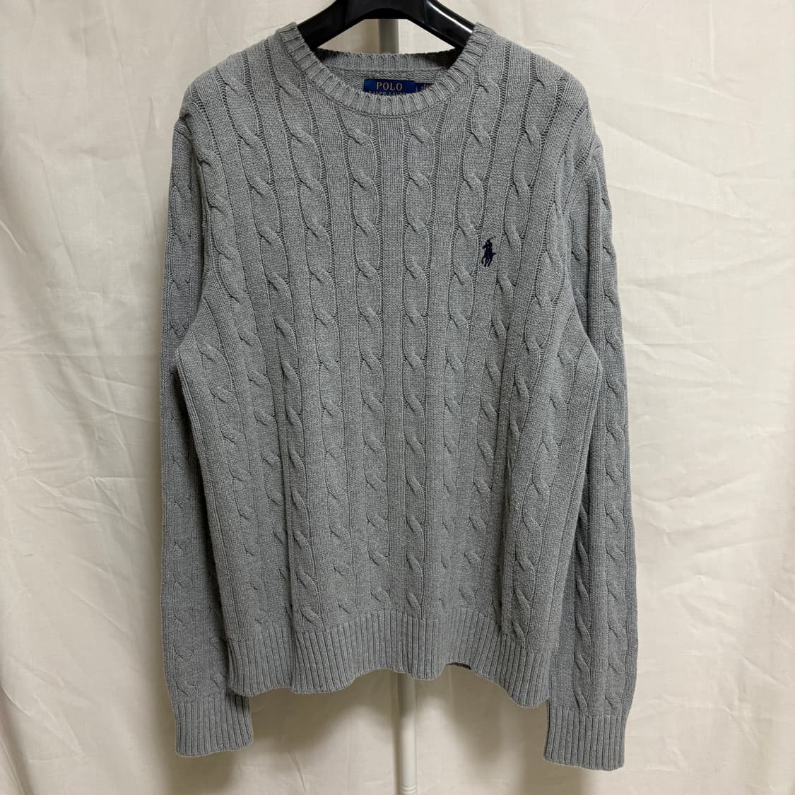 폴로 랄프로렌 케이블 코튼 니트 / 그레이, L 상품이미지1