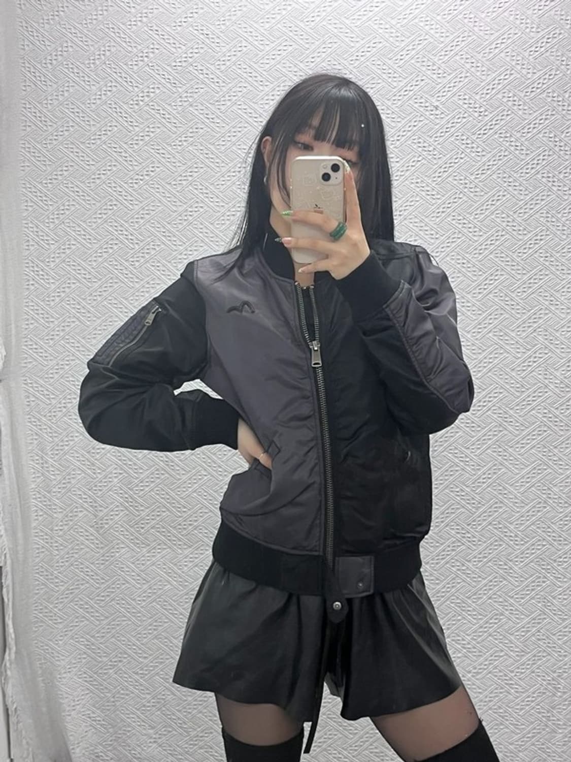 에비수 스트릿 힙합 언발 블루종 항공점퍼 자켓 S C09156 상품이미지2