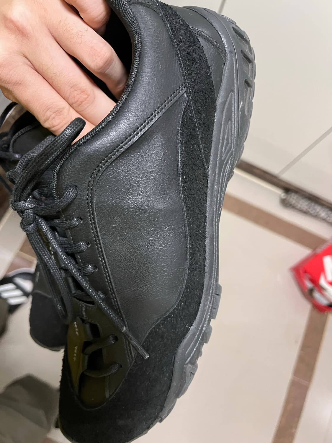 네거티브쓰리 Curved Lace No.2 Sneakers_Black 상품이미지4