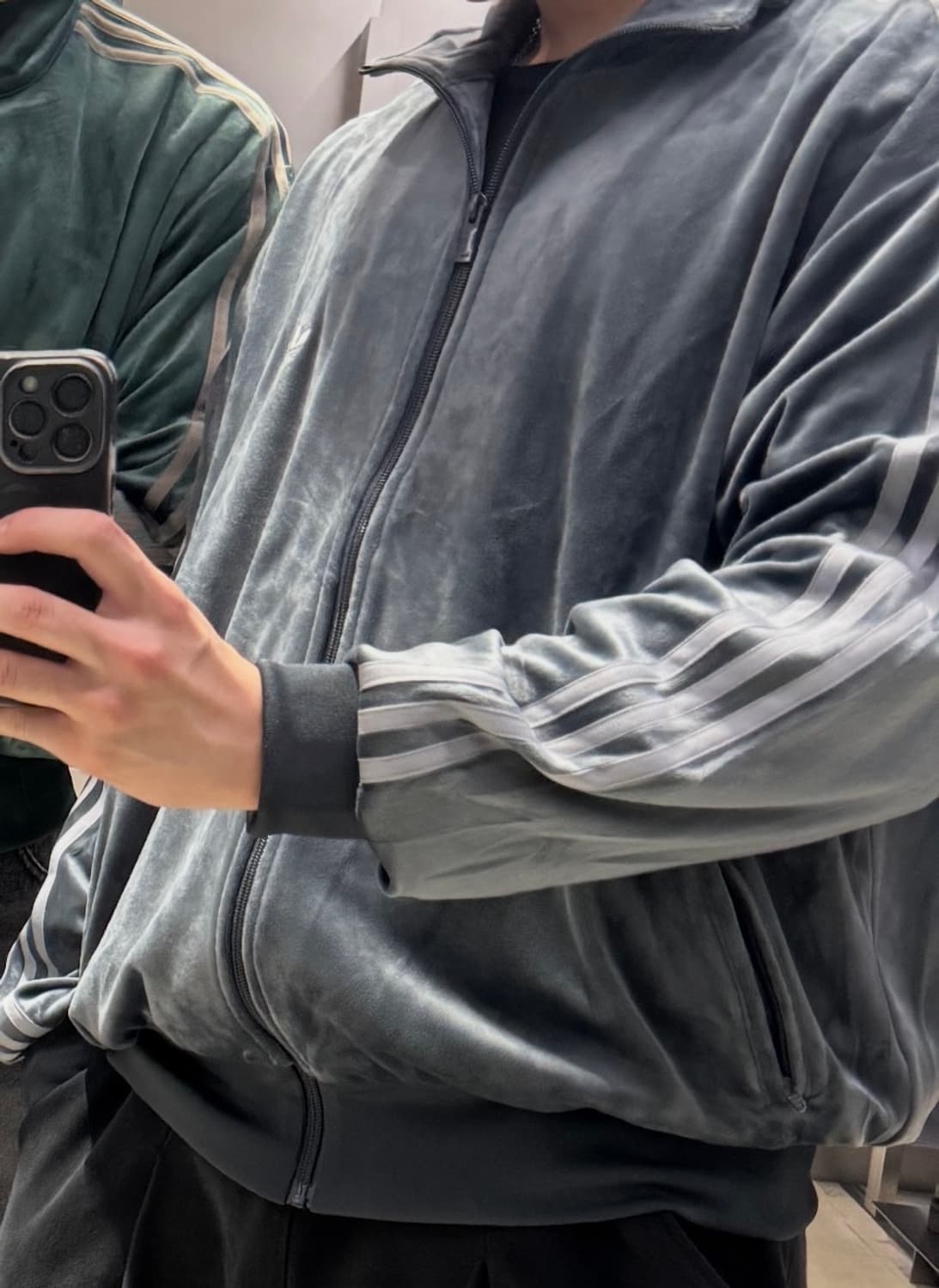 아디다스 파이어버드 져지 벨루어 트랙탑 져지 그레이 L사이즈 상품이미지2