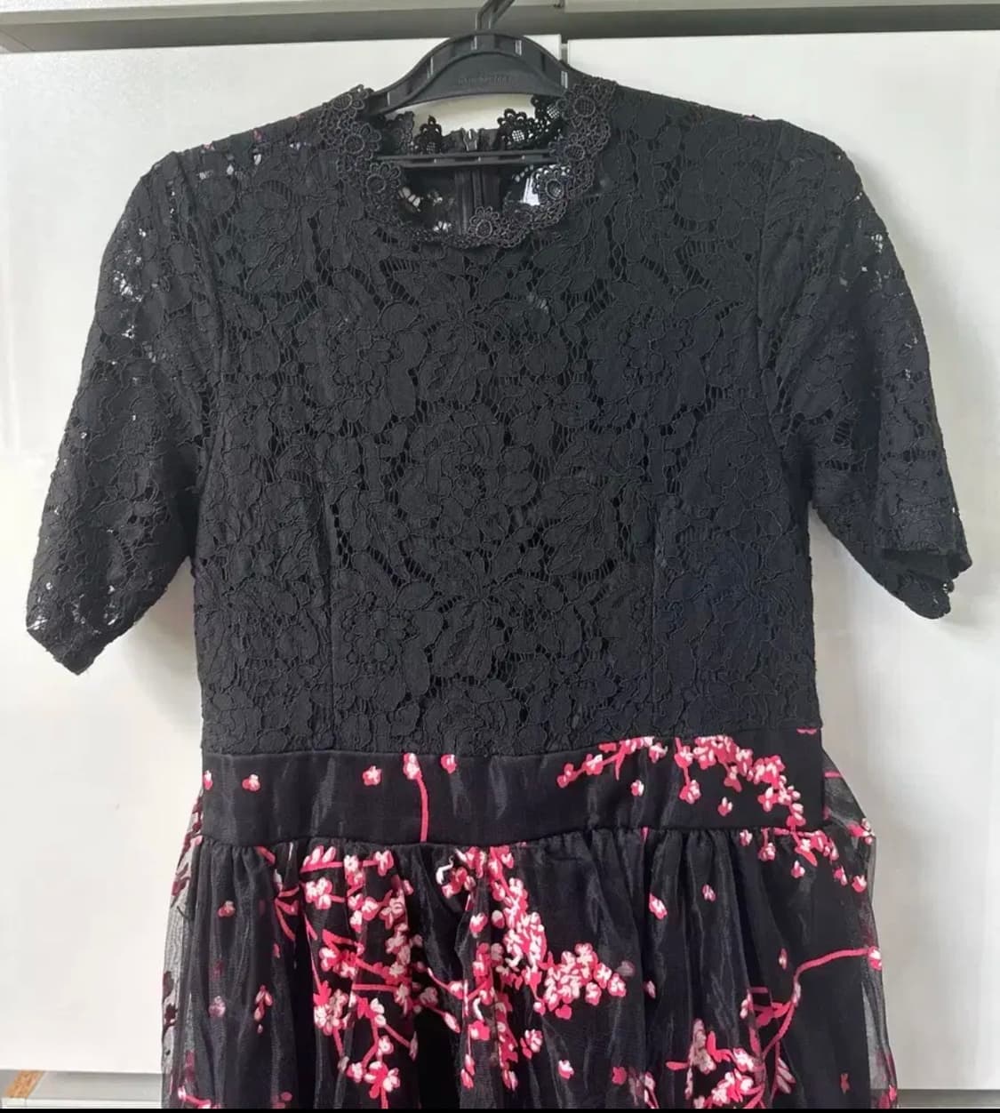 블랙 레이스 플라워 롱 원피스 상품이미지5