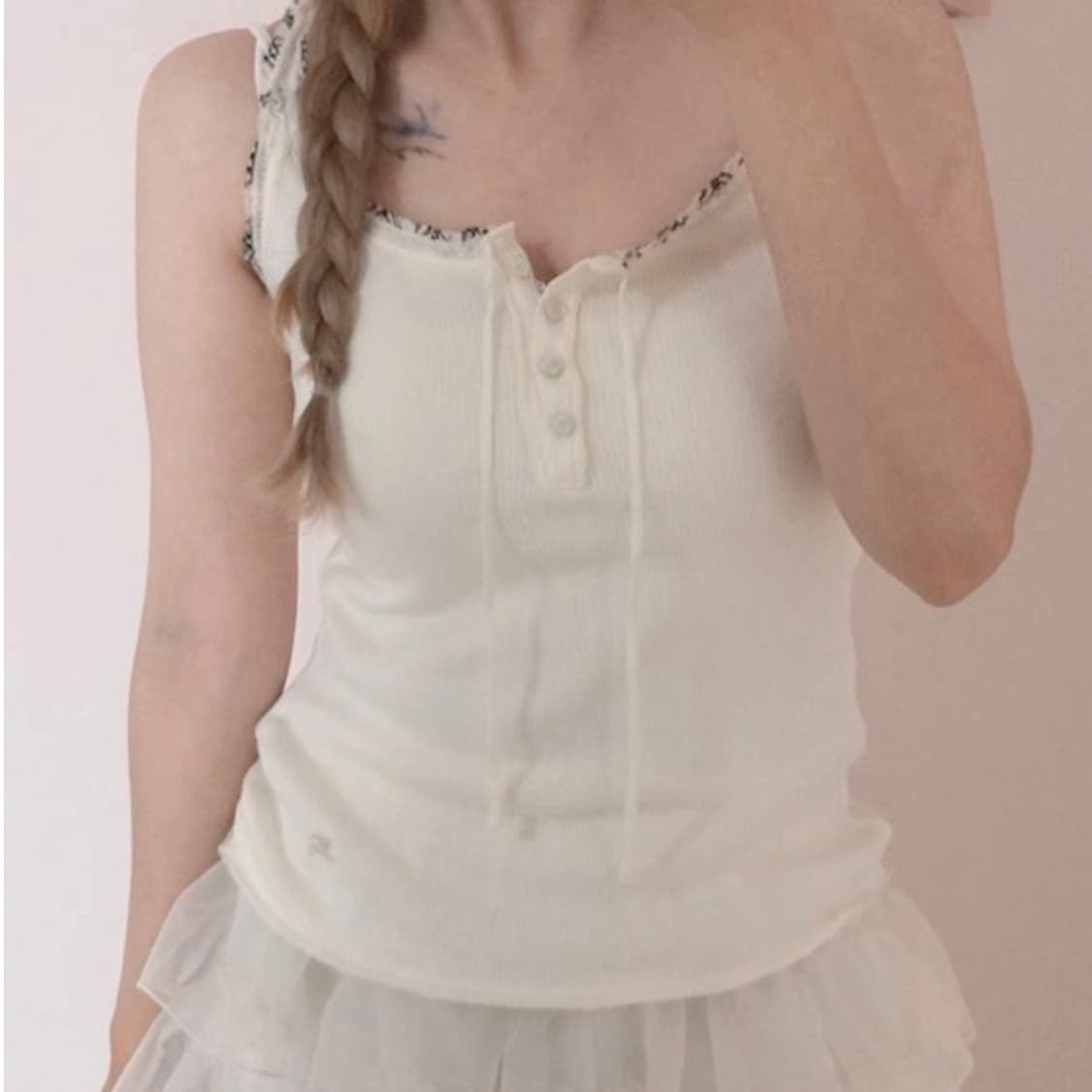 버버리 블루라벨 노바체크 리본 버튼 슬리브 아이보리 stc빈티지 솜빈티지 상품이미지2