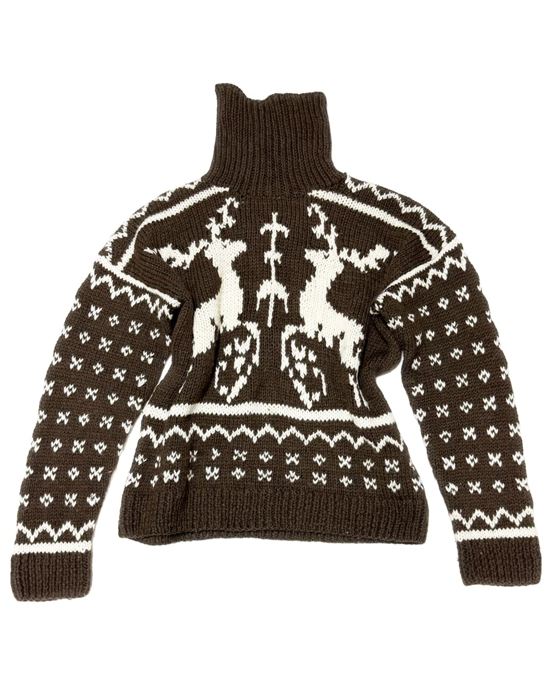 초코브라운 눈꽃 노르딕 니트 상품이미지2