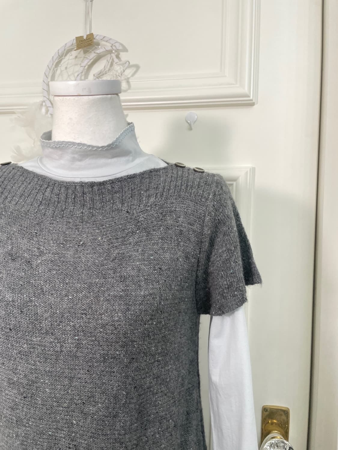 charcoal button pocket point half knit t 상품이미지8