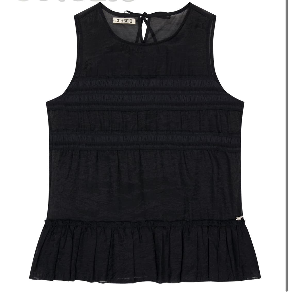 코이세이오 SHEER LAYERED SLEEVELESS BLACK 상품이미지1
