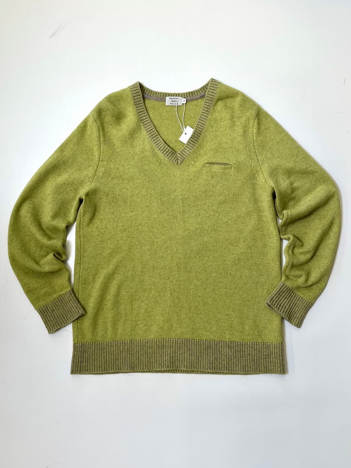 빈티지 올리브 v넥 니트 상품이미지10