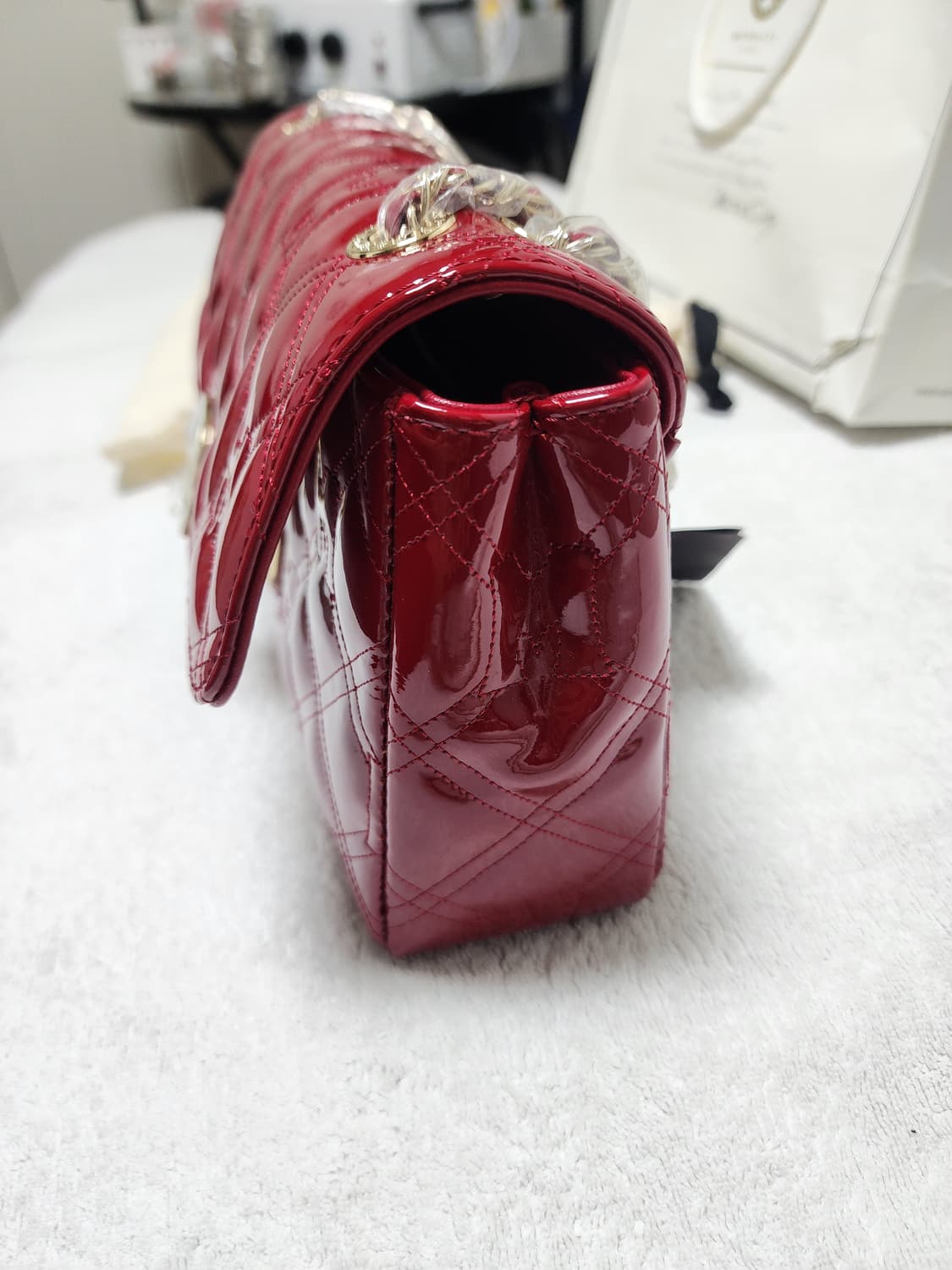 메트로시티 페이던트 리얼 가죽 핸드백 새상품 상품이미지6