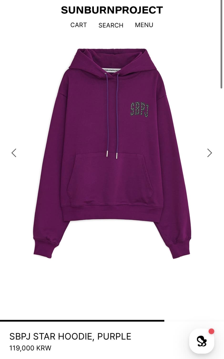 썬번프로젝트 퍼플 스타 후드티 상품이미지1