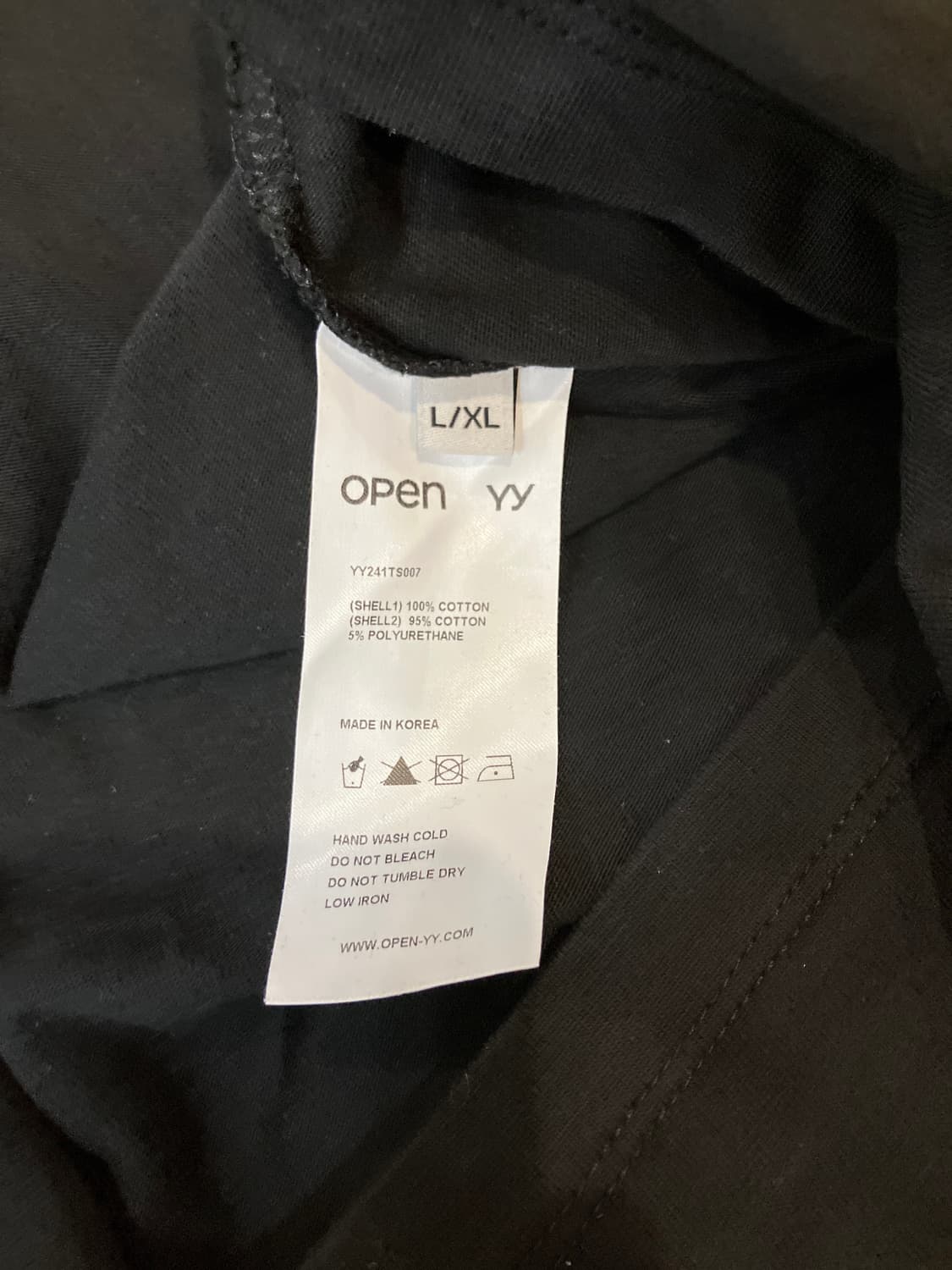 오픈와이와이 프리미엄 로즈 티셔츠 블랙  상품이미지4