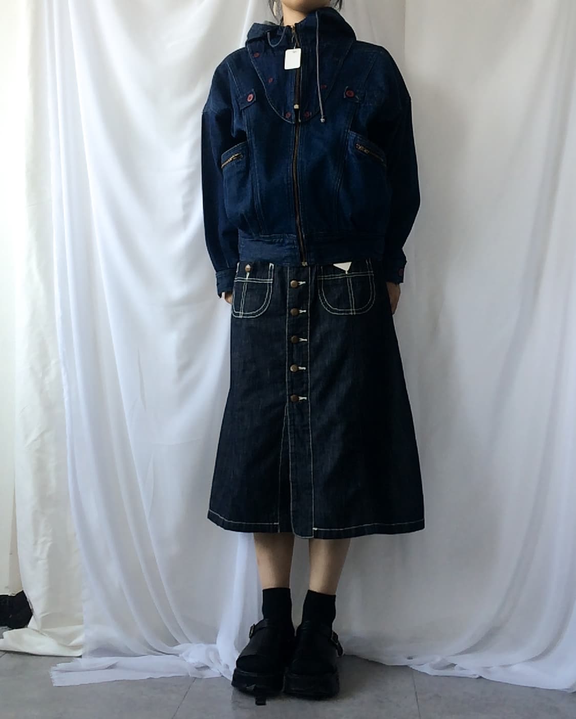 Stitch point midi skirt 상품이미지4