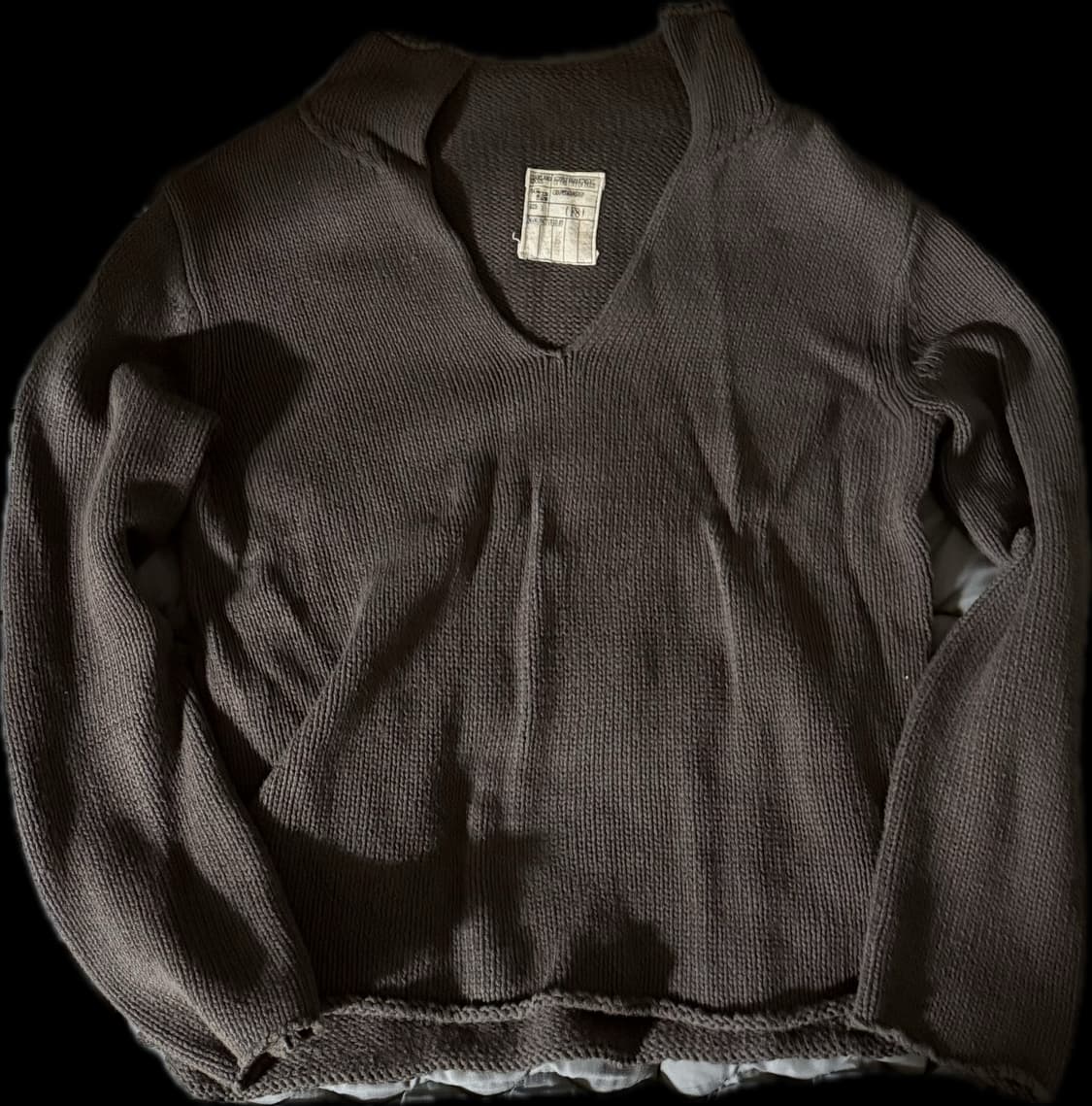 no/faith studios 브이 니트 스웨터 카키 상품이미지2