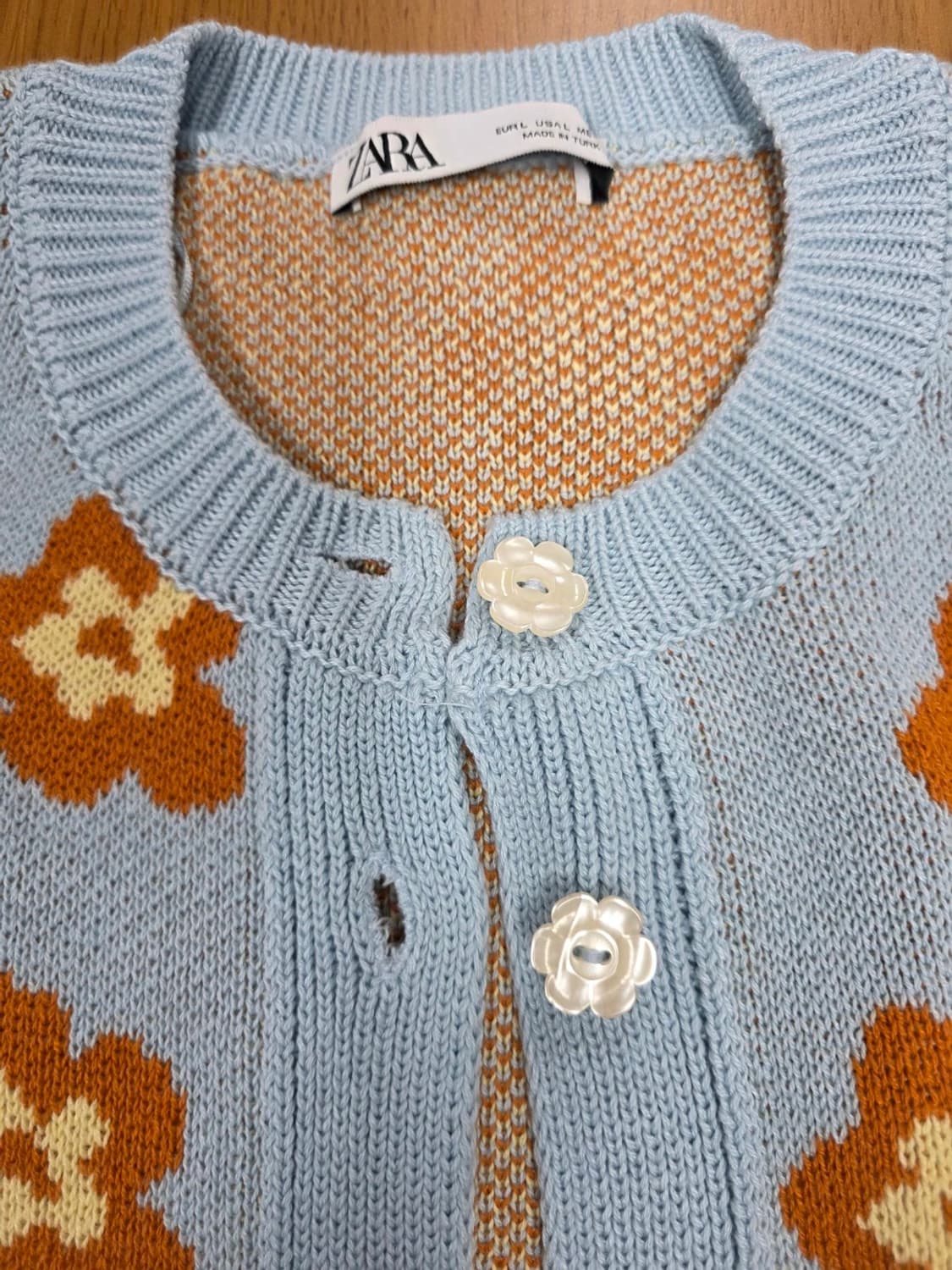 자라 그랜마코어 오버핏 플로럴 가디건 L 상품이미지3