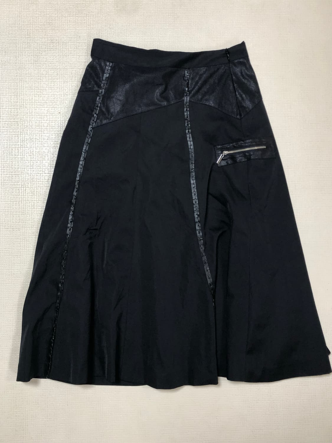 빈티지 블랙 펑크 레더 롱 스커트 상품이미지10