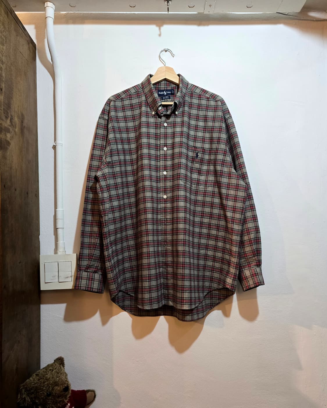 Polo BIG SHIRT 그레이 체크 (폴로 빅셔츠) 상품이미지1