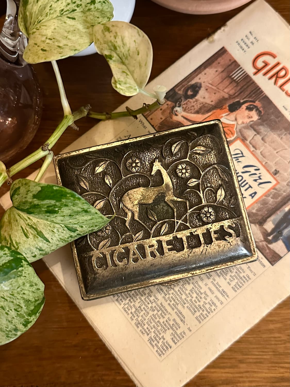 일본 빈티지 실버 시가렛 케이스 소품함  상품이미지1