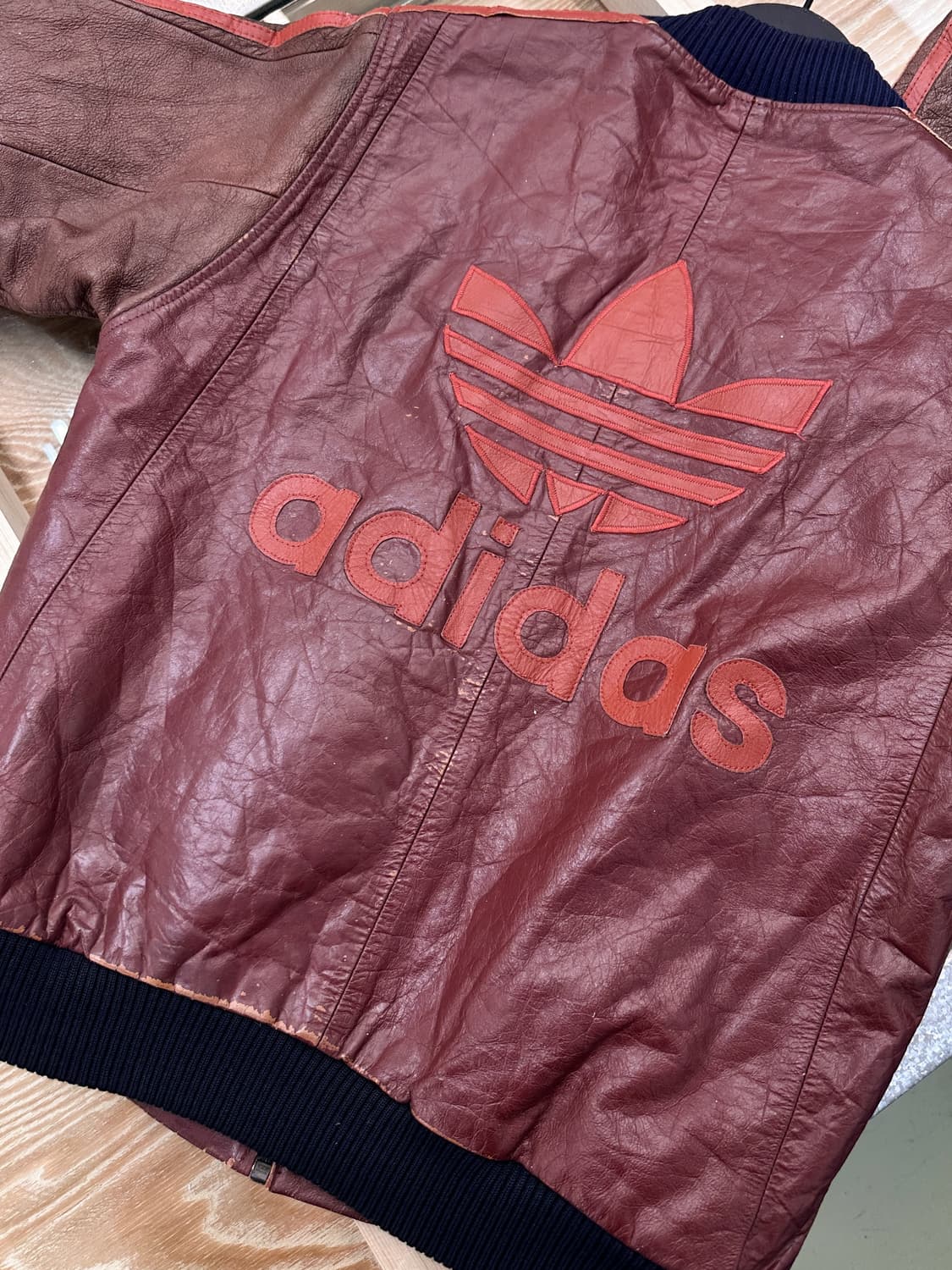 아디다스 80's 빅 트리포일 레더 자켓 상품이미지10