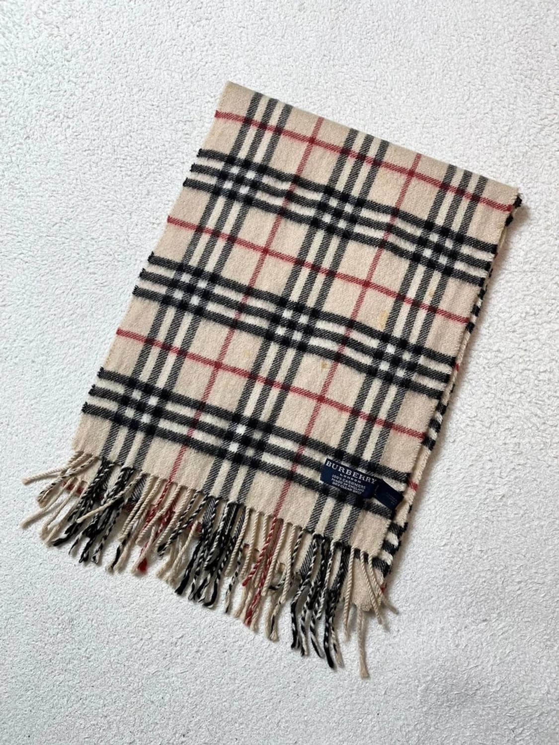 버버리 90s 100% 캐시미어 노바 체크 목도리 A1782 상품이미지2