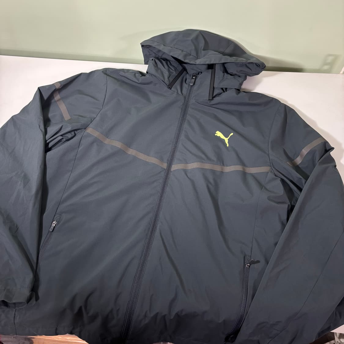L 푸마 진그레이 후드탈부착 스카치 런닝 바람막이 상품이미지1