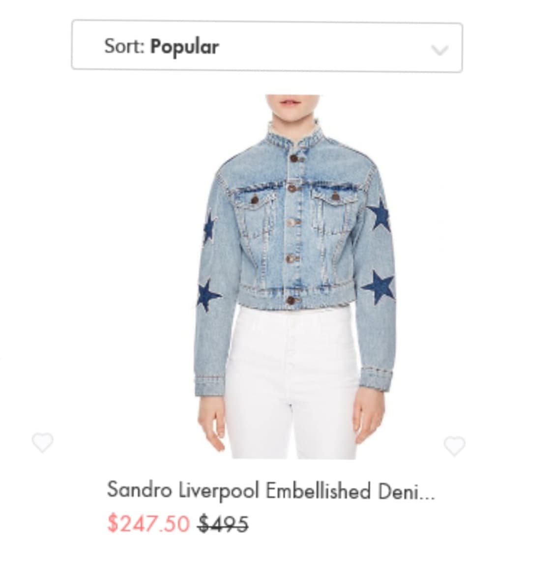 산드로 Sandro 데님 크롭 자켓 상품이미지2