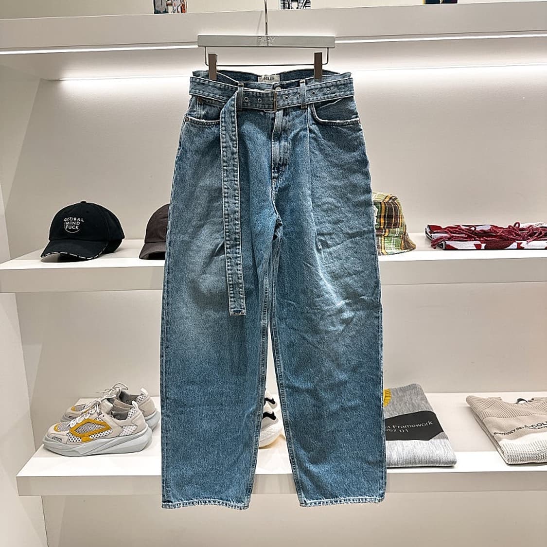 (정품/새상품) AGOLDE 에이골디 여성 벨티드 하이웨스트 와이드 데님 상품이미지1