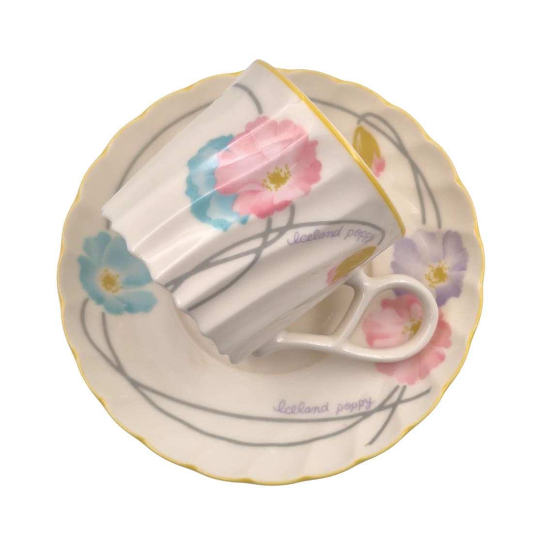 80s 노리다케 양귀비 스윌 찻잔 세트 1p 상품이미지1