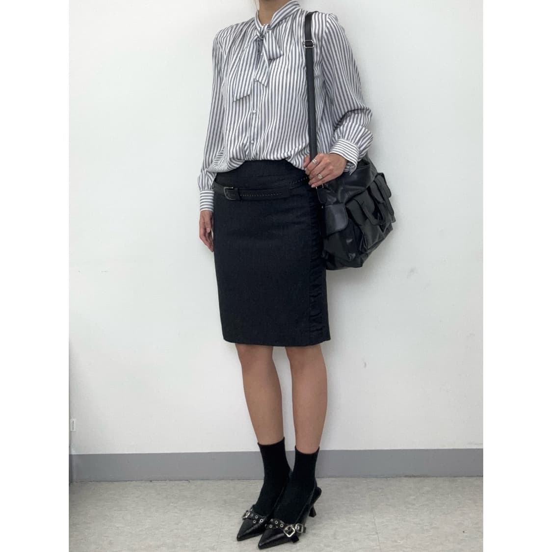 빈티지 데드스탁 스트라이프 셔츠 블라우스 상품이미지1