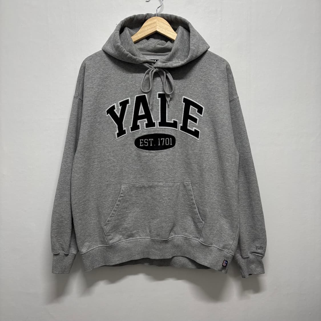 예일 빅로고 그레이 후드티 상품이미지1