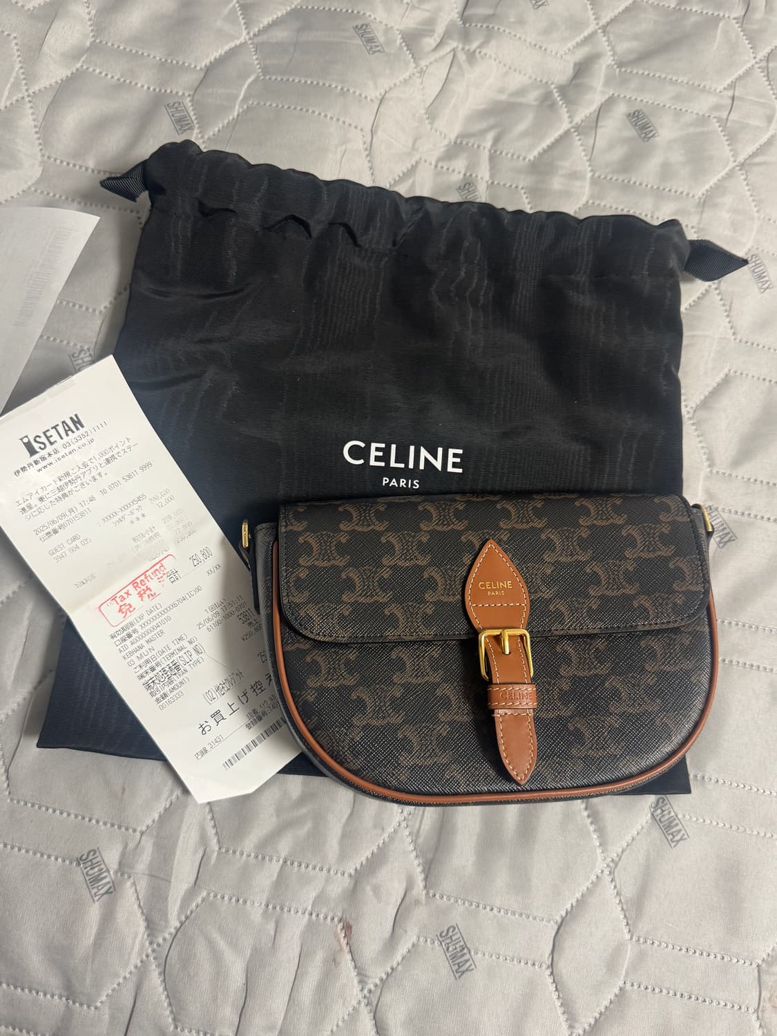 셀린느 폴코 숄더백 트리옹프 캔버스 & 카프스킨 탠 상품이미지1