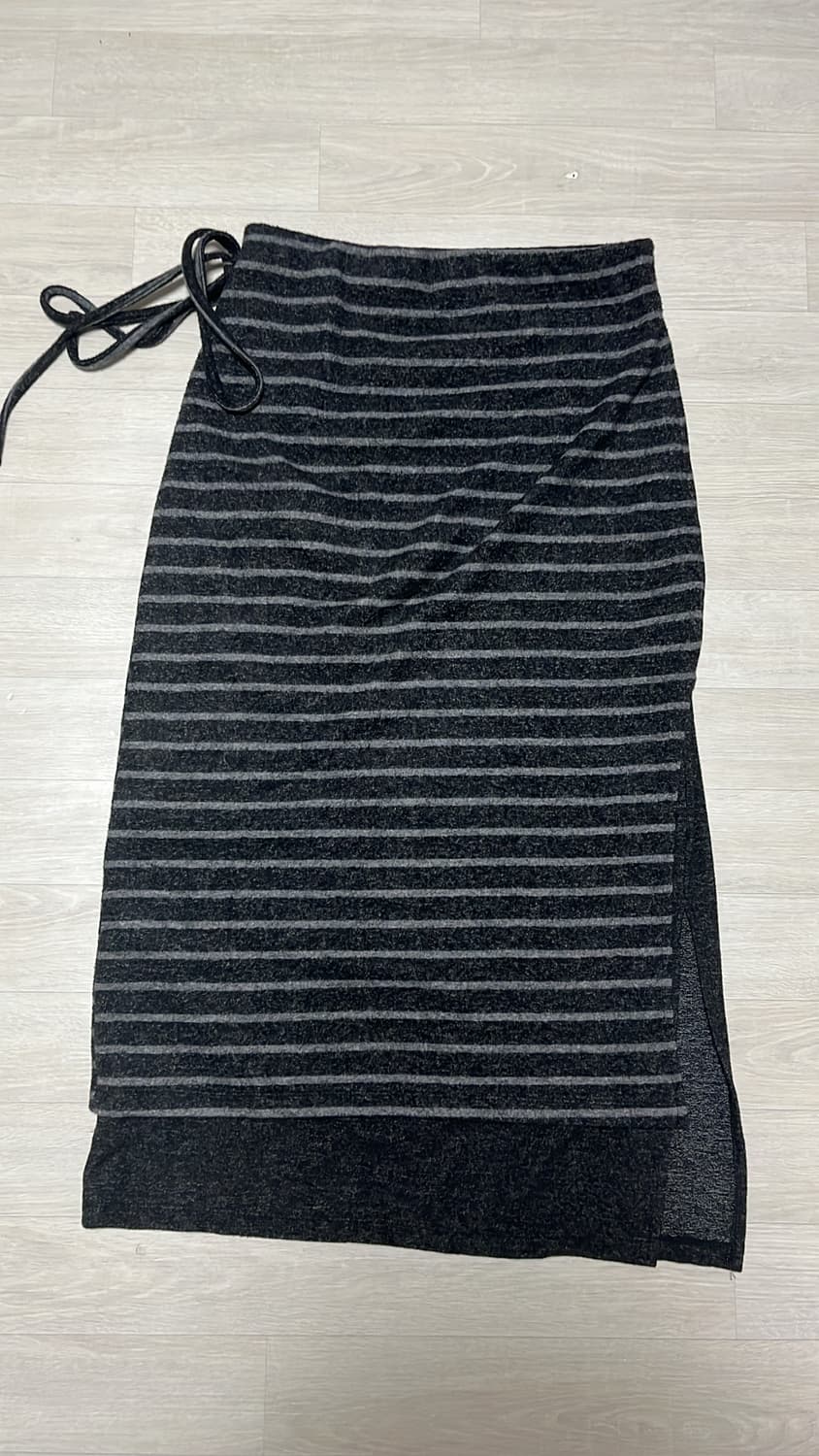 후리스 스트라이프 레이어드 롱치마 상품이미지1