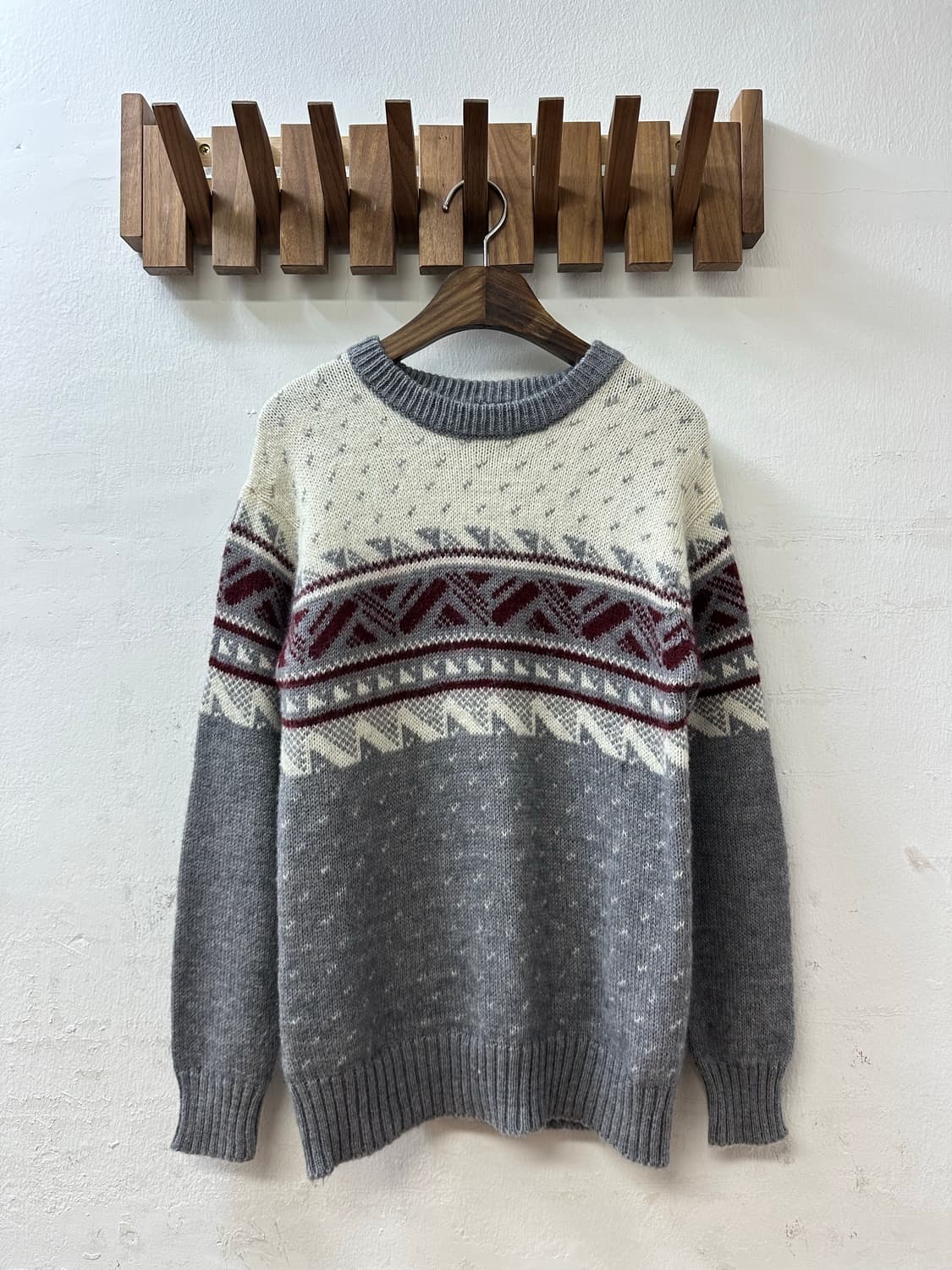 일본빈티지 노르딕 페어아일 울 혼방 니트 스웨터 상품이미지1