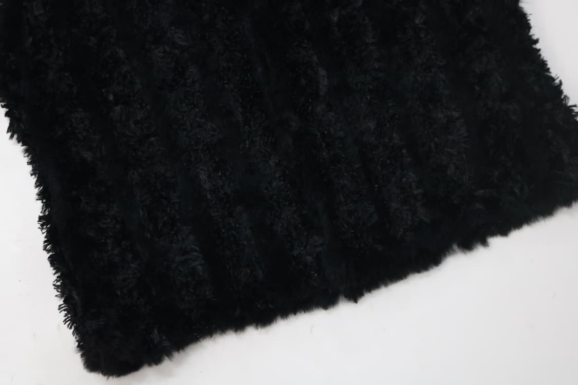 ST.CT 빈티지 리얼 래빗 퍼 텍스처드 블랙 베스트 상품이미지5