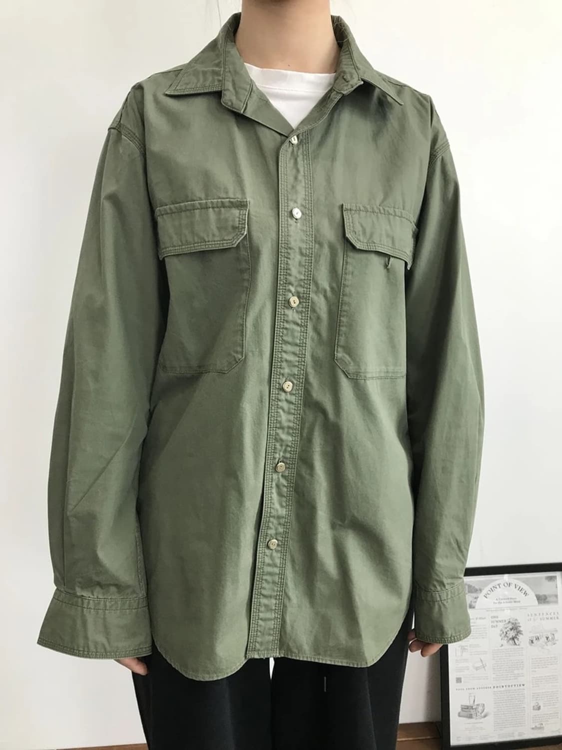 Blue Work Olive Utility Shirt Jacket 상품이미지2