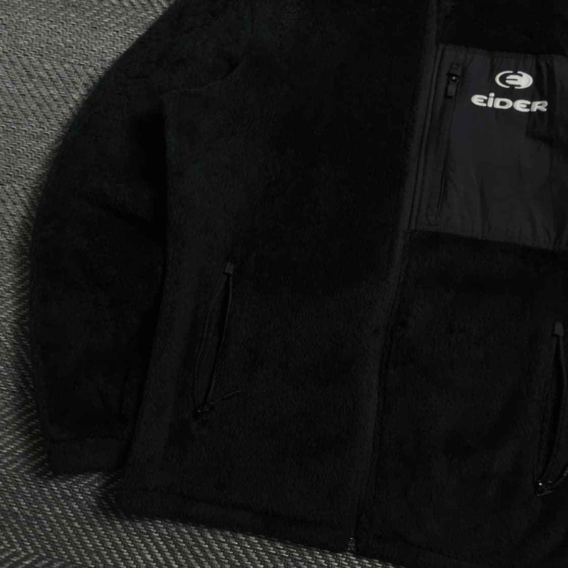 아이더 블랙 넥 로고 플리스 집업 자켓 o 4021 상품이미지3