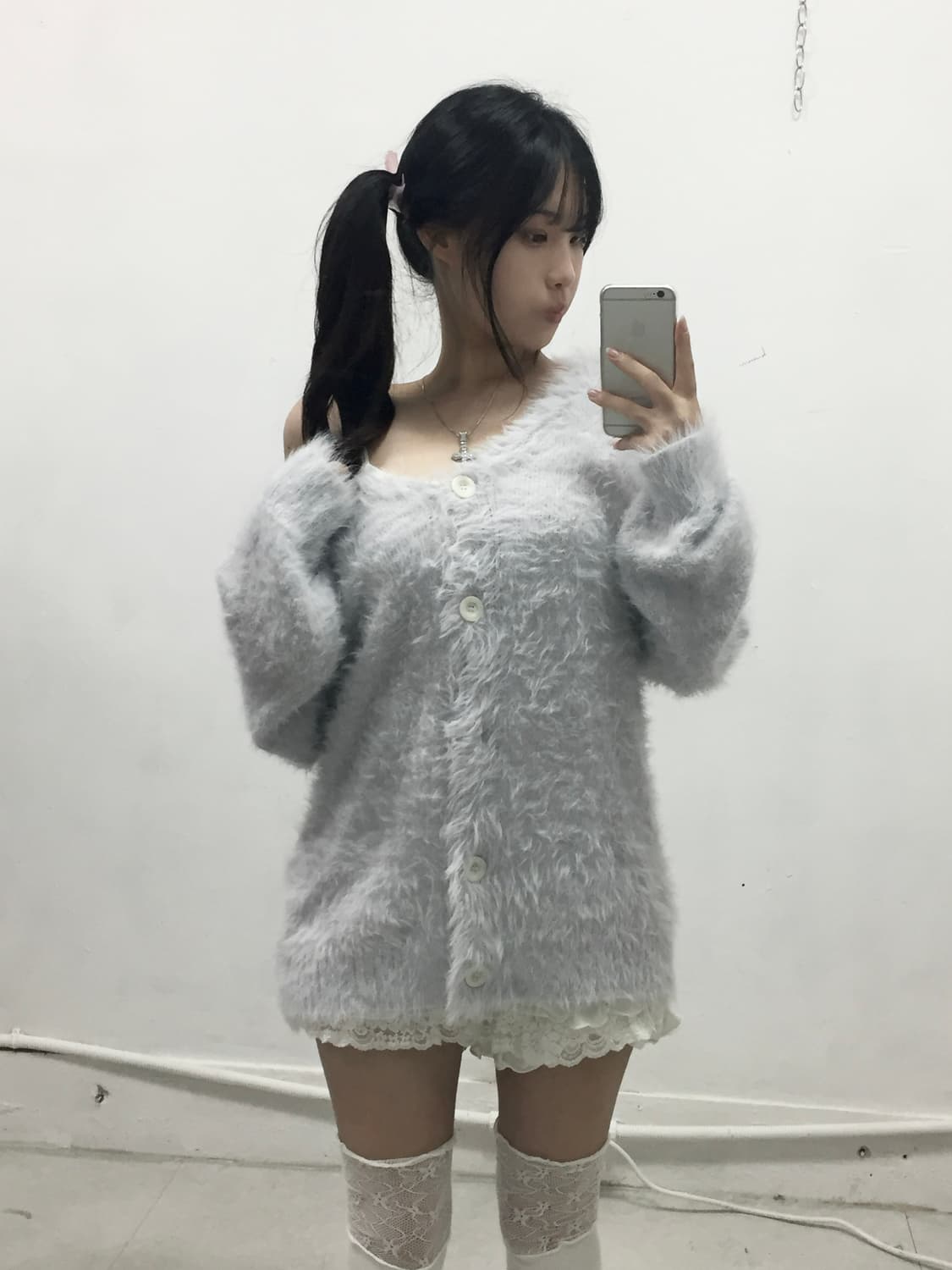 [LOVE TOXIC] 러브톡식 블루베리 맛 앙고라 가디건 상품이미지1