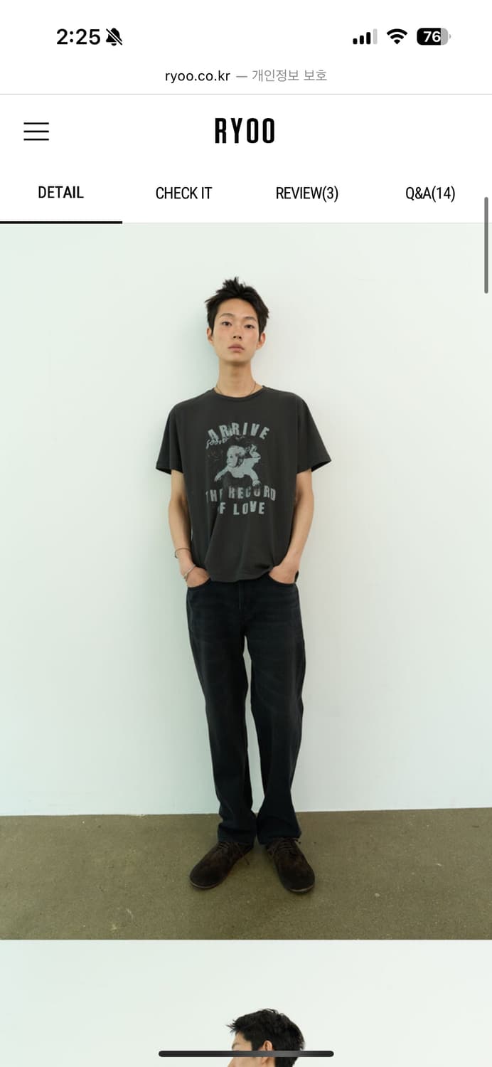 Ryoo black washed jeans알와이오오 블랙 워시드 진  상품이미지2