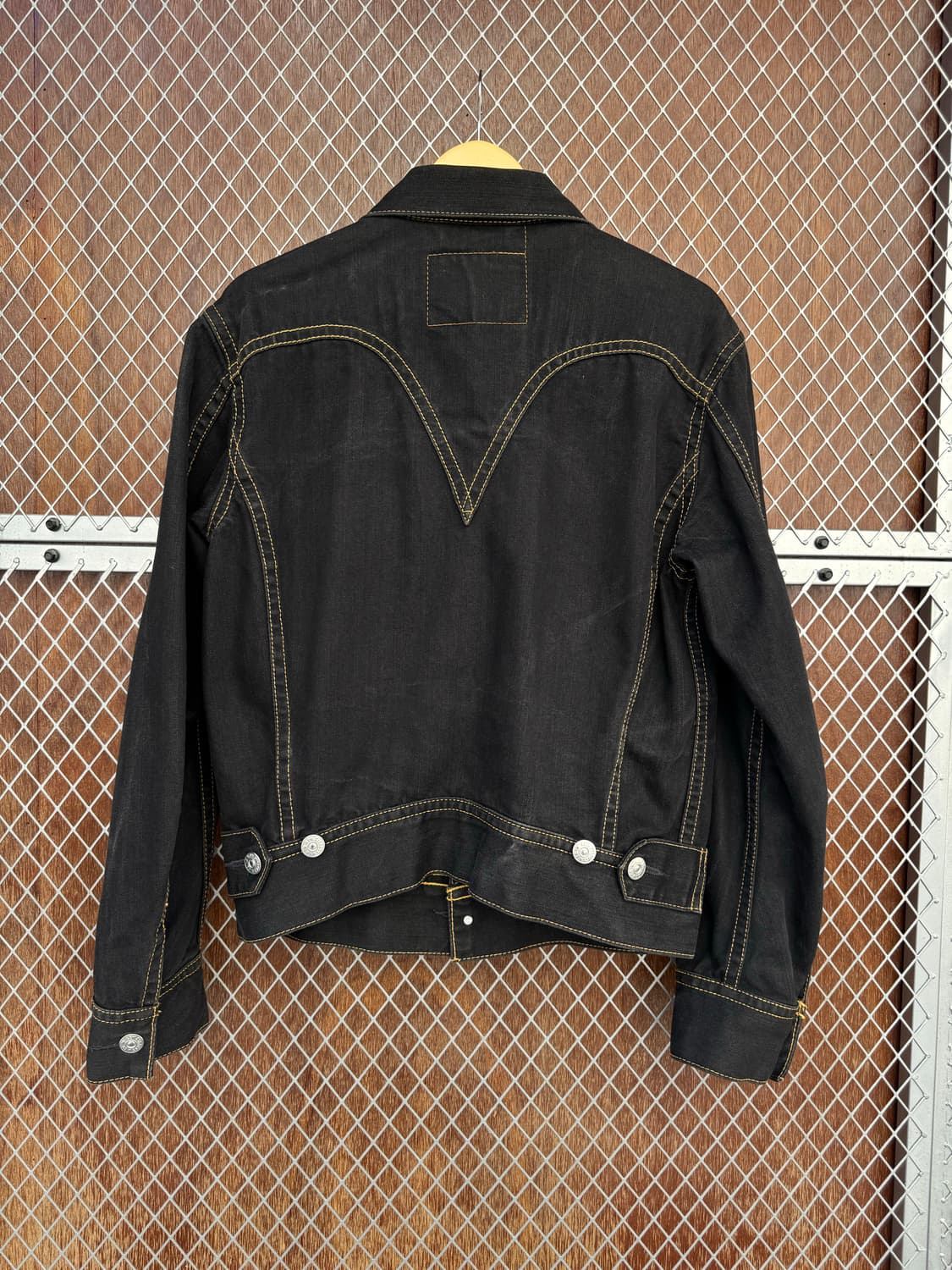 LEVI'S 빈티지 리바이스 타입원 아이코닉 스티치 흑청 데님자켓 M 상품이미지5