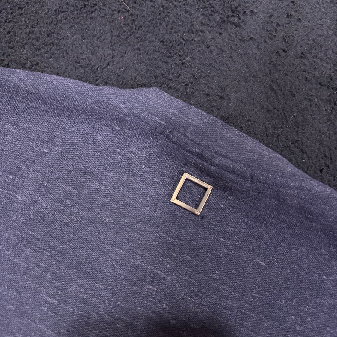 52 우영미 다크네이비 배색 레이어드 반팔티 상품이미지4