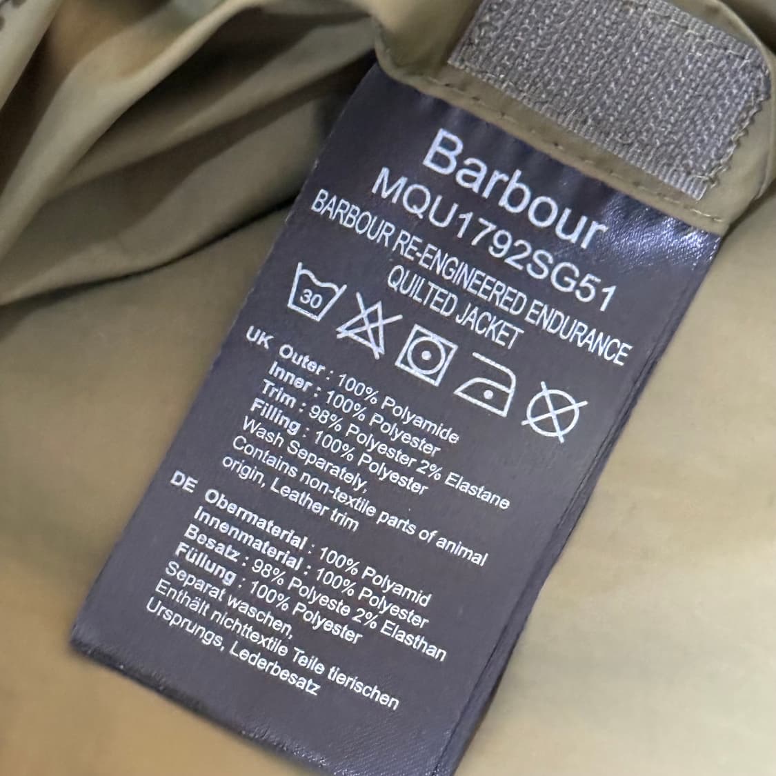 Barbour 바버 퀄팅 자켓 남성용 L 상품이미지9