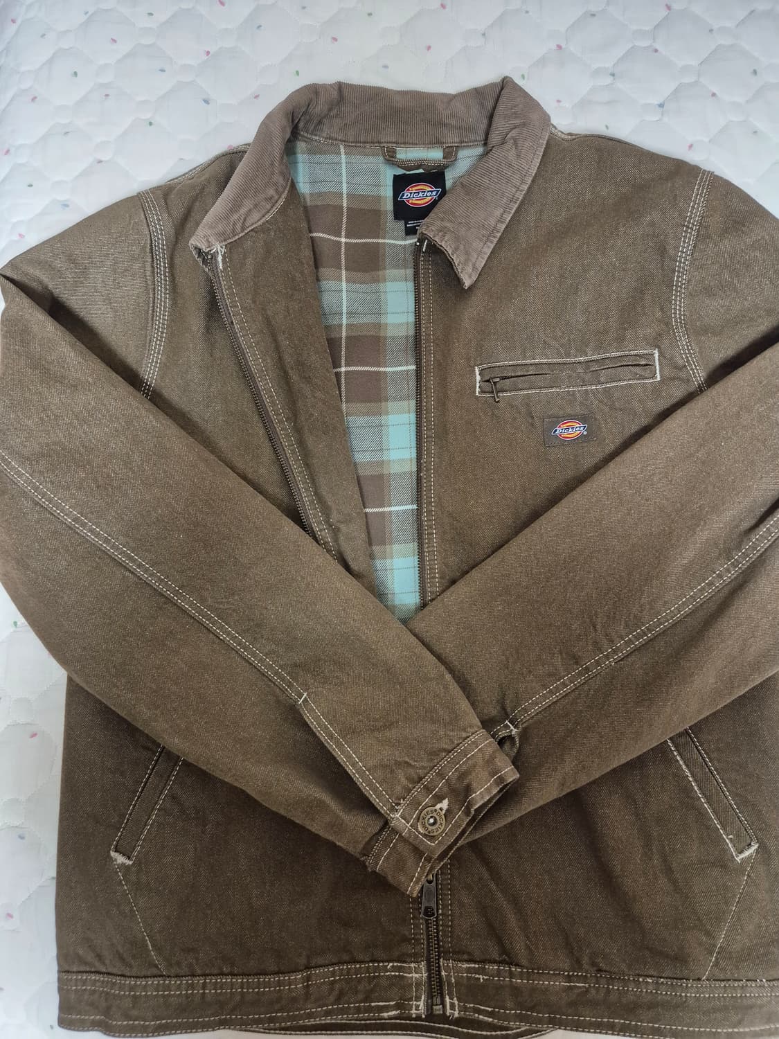 디키즈 플란넬 라이닝 브라운 데님 워크자켓 L 상품이미지1
