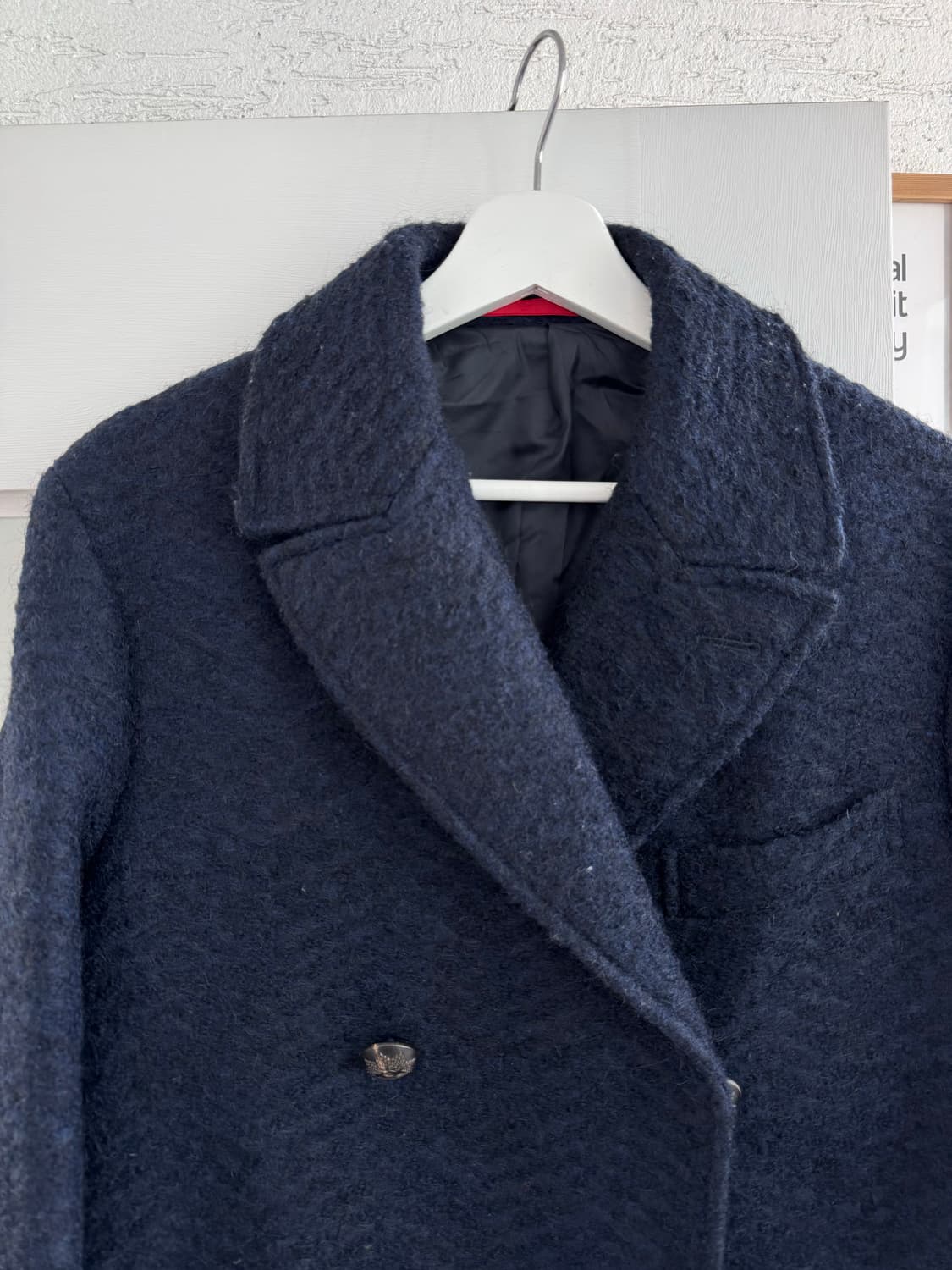 [Lansmere] 란스미어 헤링본 더블 코트 네이비 048 상품이미지3