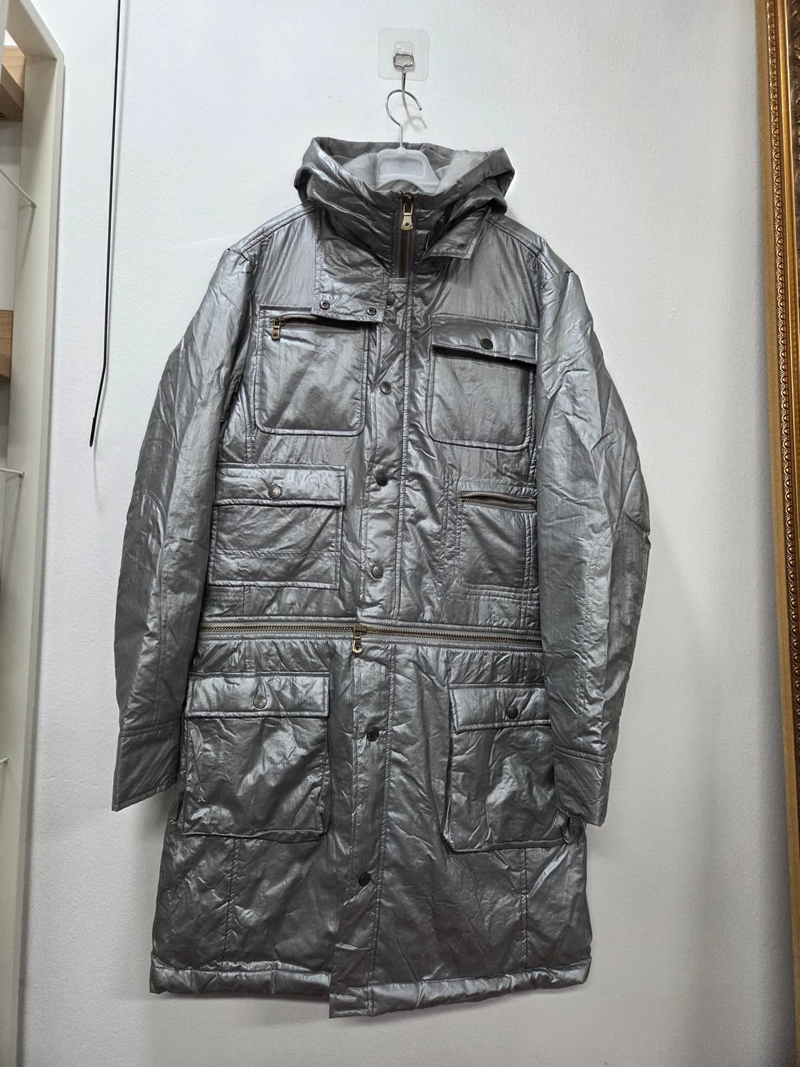 메탈 사이버닉 경량 점퍼 벤치코트 패딩 2way 상품이미지3