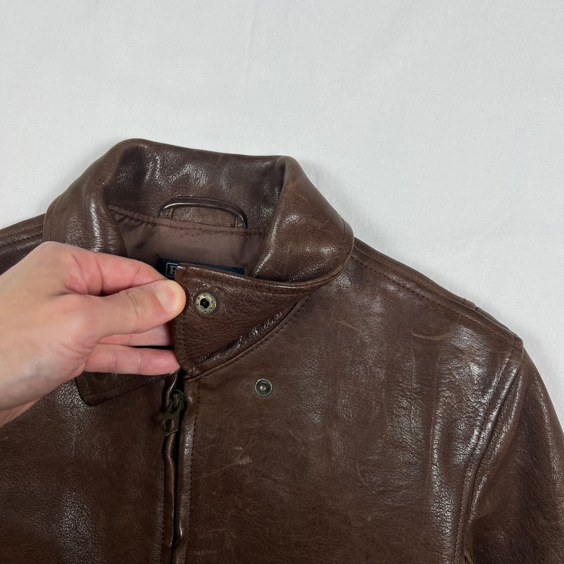 90’s 폴로랄프로렌 카우레더 a-2 가죽자켓 상품이미지4