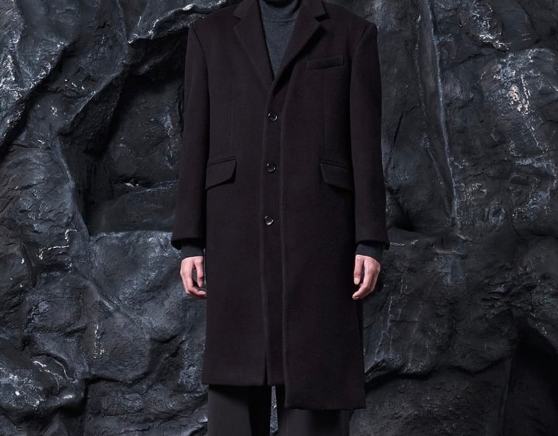 송지오옴므 레이어드 비대칭 코트 팝니다 우영미 타임옴므 솔리드옴므 상품이미지1