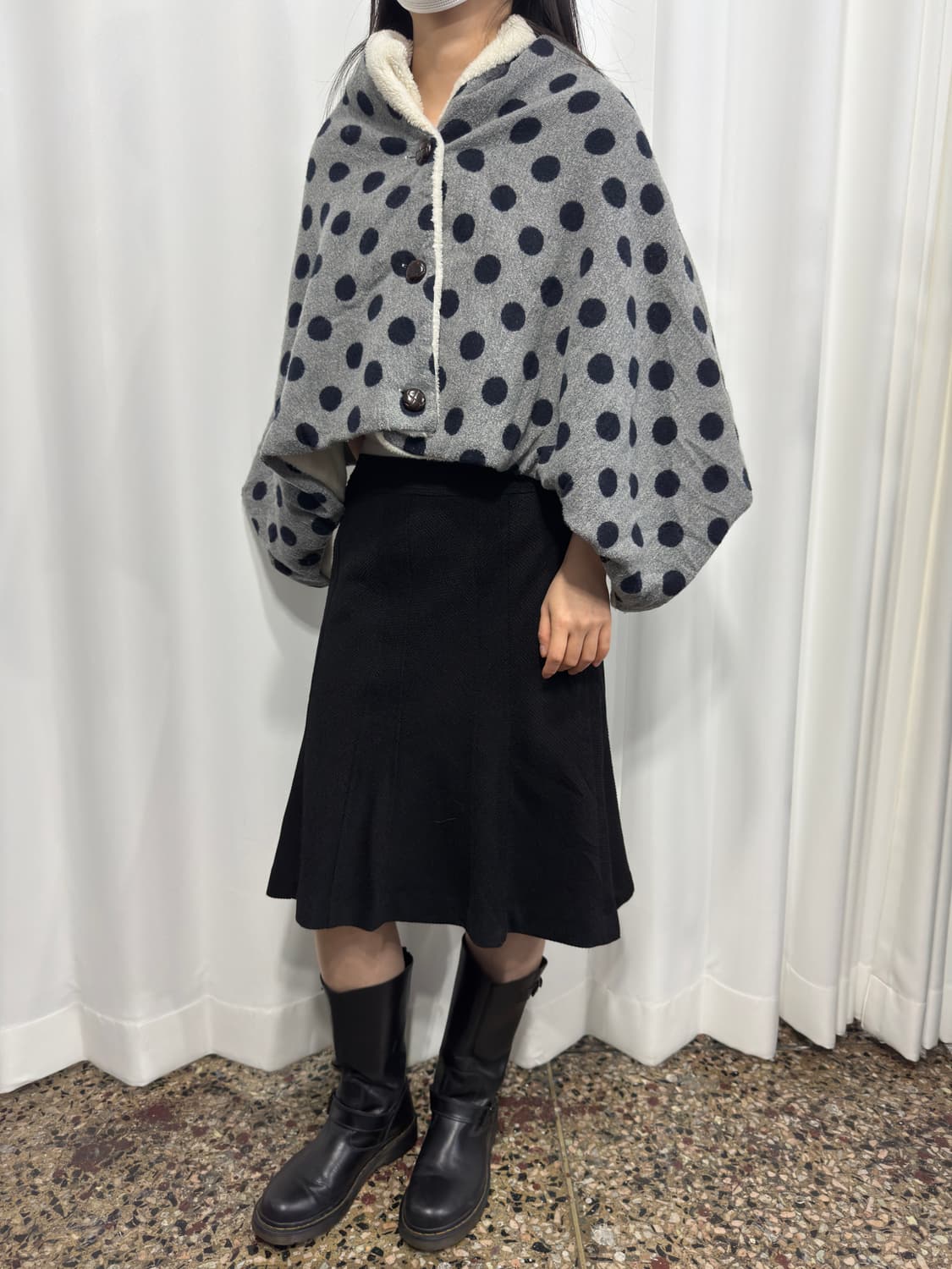 tsukuru & lin dot fleece cape 상품이미지4