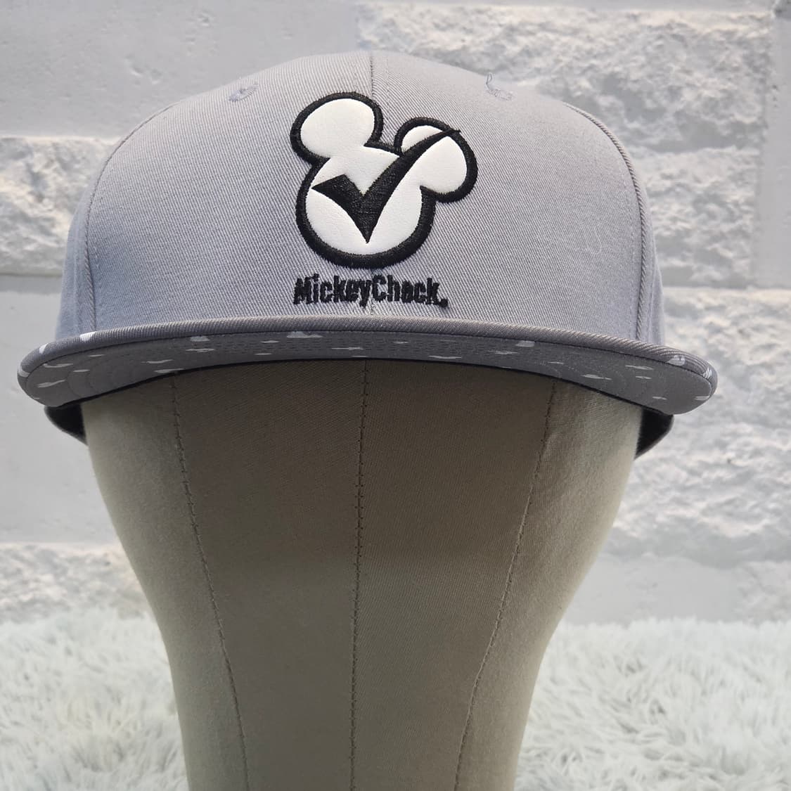 L2-5:디즈니 미키 체크 플랫 바이저 스냅백 56~58cm-거의새거 상품이미지4