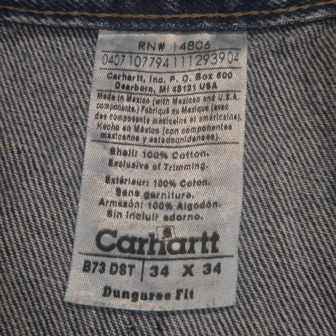 [34]00s MEXICO made 칼하트 데님 더블니 -958 상품이미지7