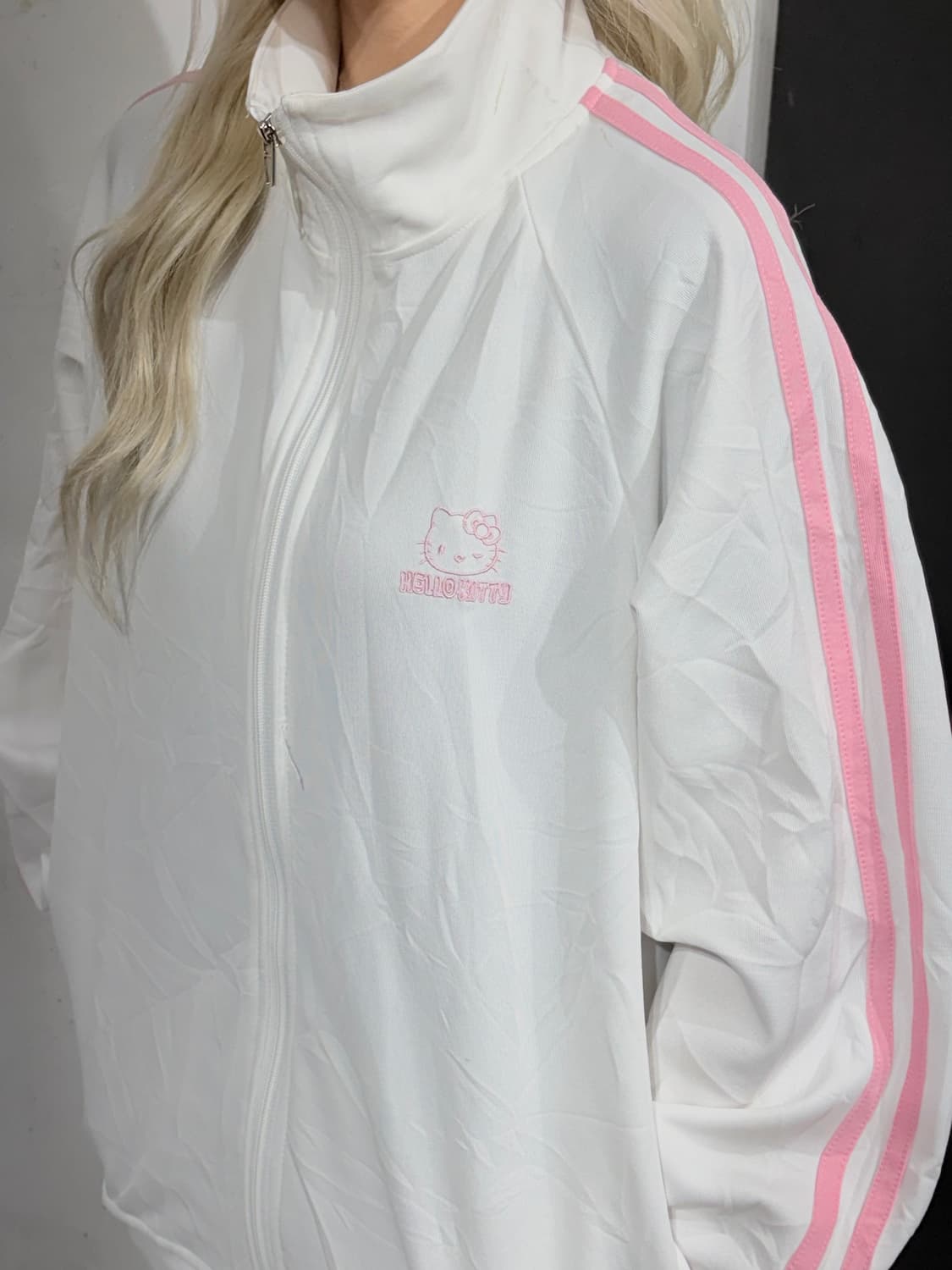 JPN 일본 빈티지 헬로키티 화이트 핑크 오버핏 져지 L 상품이미지6