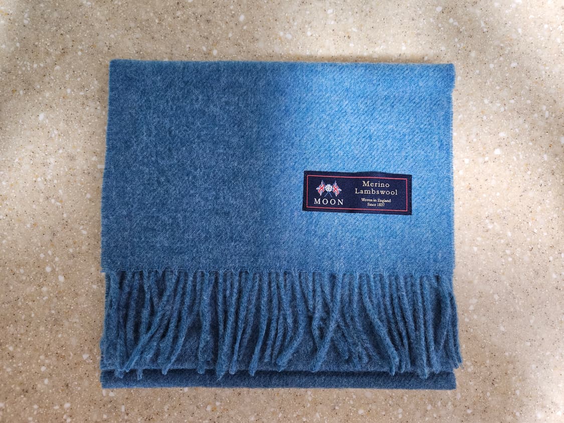 아브라함문 메리노울 머플러 오션블루 25cm 상품이미지4